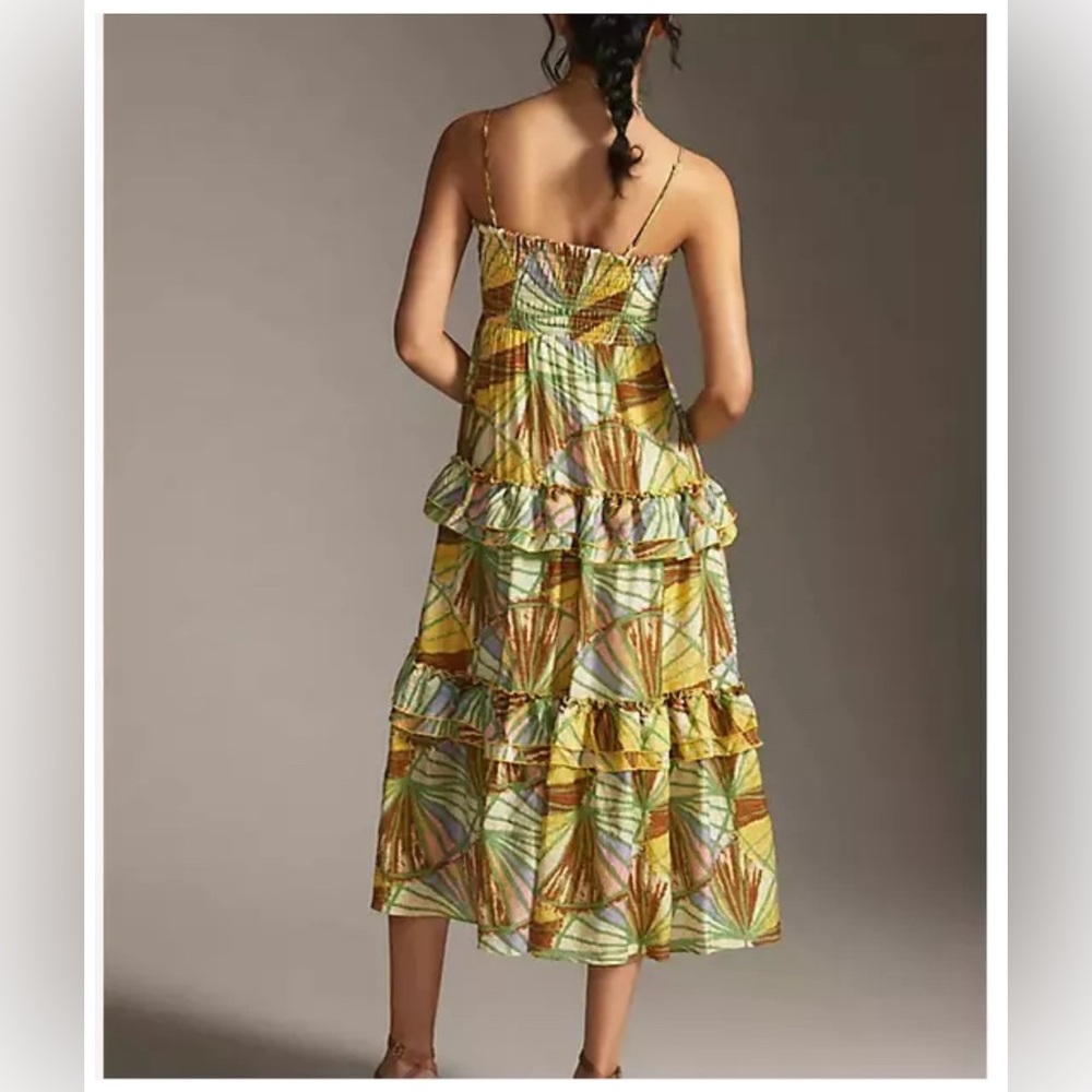ANTHROPOLOGIE Smocked MIDI Dress Size Medium | MARE MARE X Anthropologie - Picture 3 of 8